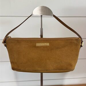 Gucci Camel Tan Suede Boat Bag Pochette Pouch